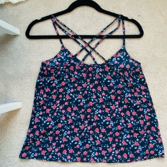 Hollister Criss-Cross Back Floral Tank Top - Picture 5 of 6